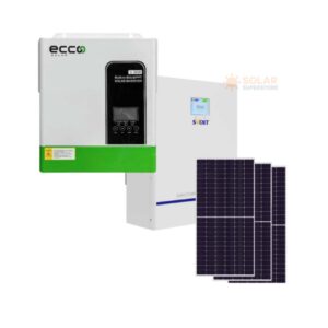 Ecco 3.5 KVA MPPT 100A Svolt 2.71 KwH Lithium 3X 445W Mono Solar Panels Combo Kit