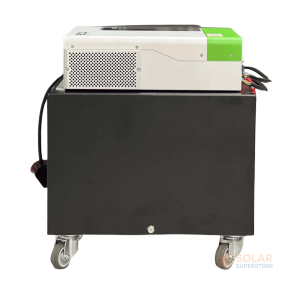 Ecco 3500VA / 3500W Solar Ready 100A MPPT Hybrid Inverter Trolley 2.56Kwh Lithium Battery - Image 2